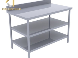 BÀN INOX 3 TẦNG CÓ GÁY