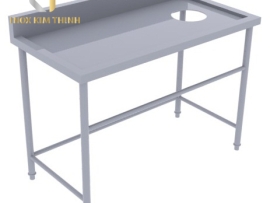 BÀN INOX CÓ LỖ XẢ RÁC