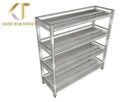 KỆ INOX ĐỘT LỖ 4 TẦNG