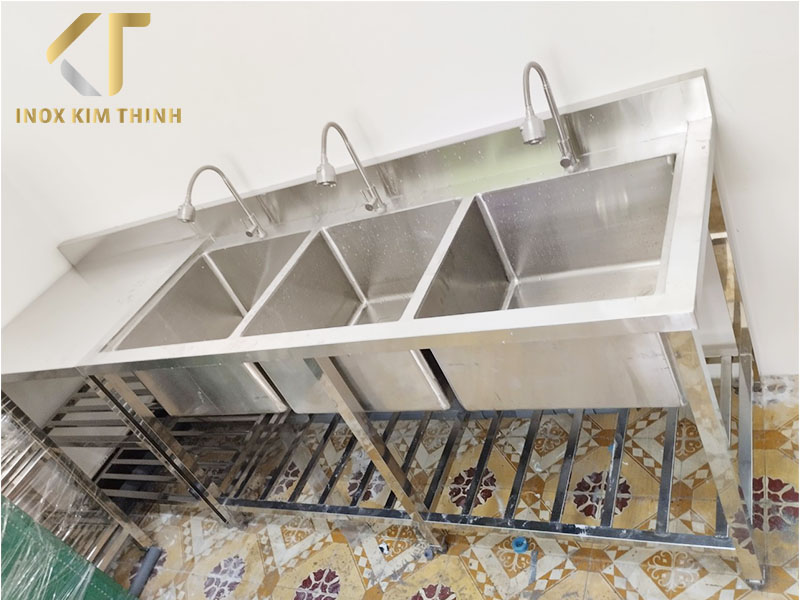 chậu rửa 3 hộc inox